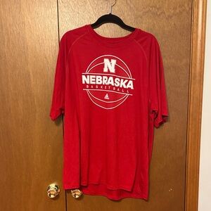 Adidas Nebraska Basketball Red Tee